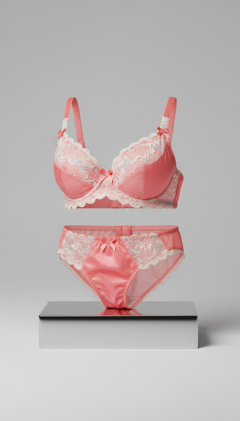 Women's Sexy Sweet Lace Embroidery Floral Underwear Set ...